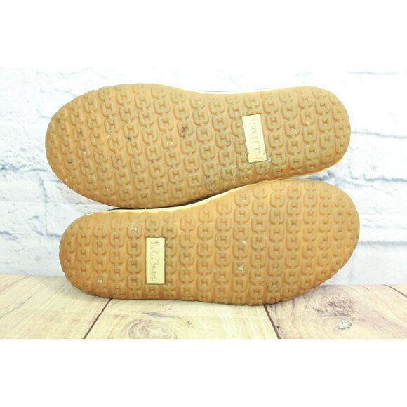 LL Bean Plaid Lined Brown Suede Shearling Lined Moccasin Slippers Size 8 M - Picture 9 of 9